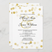 エレガントな結婚式のフェイクな金ゴールドホイルのグリッターライト 招待状 (正面/裏面)