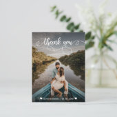 エレガントな結婚式のフルフォトサンキューポストカード ポストカード (スタンド正面)