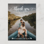 エレガントな結婚式のフルフォトサンキューポストカード ポストカード (正面)