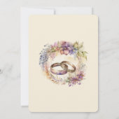 エレガントな結婚式のフローラアクセント 招待状 (裏面)