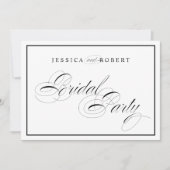 エレガントな結婚式のブライズパーティーサイン 黒い枠 招待状 (正面)