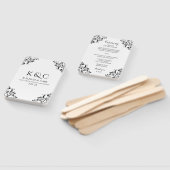 エレガントな結婚式のプログラムファン |ヴィンテージ（黒） ハンドファン (組立なし)