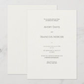 エレガントな結婚式のベージュ色の招待状 招待状 (正面/裏面)