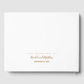 エレガントな結婚式のホワイトサイン ゲストブック (裏面)