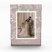 エレガントな結婚式のボタニカル フォトブロック (正面)