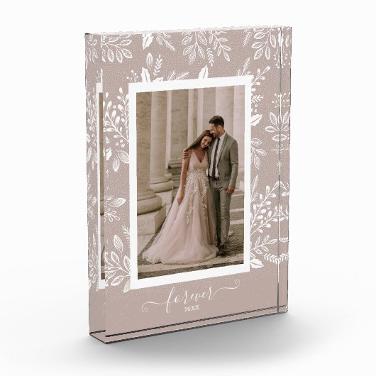 エレガントな結婚式のボタニカル フォトブロック (左)