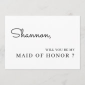 エレガントな結婚式のメイドオブオナーへのお願いカード 招待状 (正面)