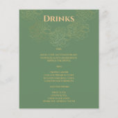 エレガントな結婚式のメニュー。メニュー チラシ (裏面)