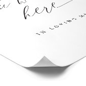 エレガントな結婚式のメモリーサイン ウィッシュ・ユー・ウェア・ヒア ポスター (角)