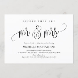 エレガントな結婚式のリハーサルの夕食の招待状カード 招待状