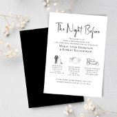 エレガントな結婚式のリハーサルディナーのタイムライン 招待状