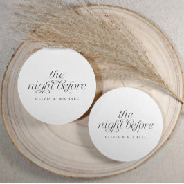 エレガントな結婚式のリハーサルディナーの前の夜 ラウンドペーパーコースター