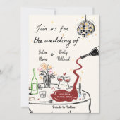 エレガントな結婚式のリハーサルディナー 招待状 (正面)