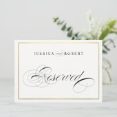 エレガントな結婚式の予約サイン 招待状 (スタンド正面)