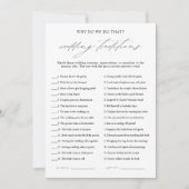 エレガントな結婚式の伝統ブライダルシャワーゲームカード 招待状 (正面)