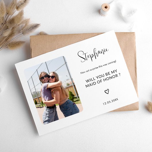 エレガントな結婚式の伴娘になってくれますか？ プロポーズカード 招待状