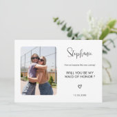 エレガントな結婚式の伴娘になってくれますか？ プロポーズカード 招待状 (スタンド正面)