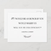 エレガントな結婚式の公式カパーソナライズされたード ポストカード (正面/裏面)