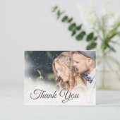 エレガントな結婚式の写真ありがとうござモダンう ポストカード (スタンド正面)