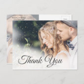 エレガントな結婚式の写真ありがとうござモダンう ポストカード (正面/裏面)