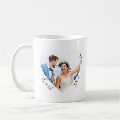 エレガントな結婚式の写真ありがとう好意カスタム コーヒーマグカップ (左)