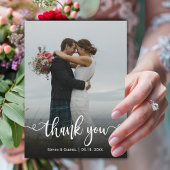 エレガントな結婚式の写真ありがとう磁気カード