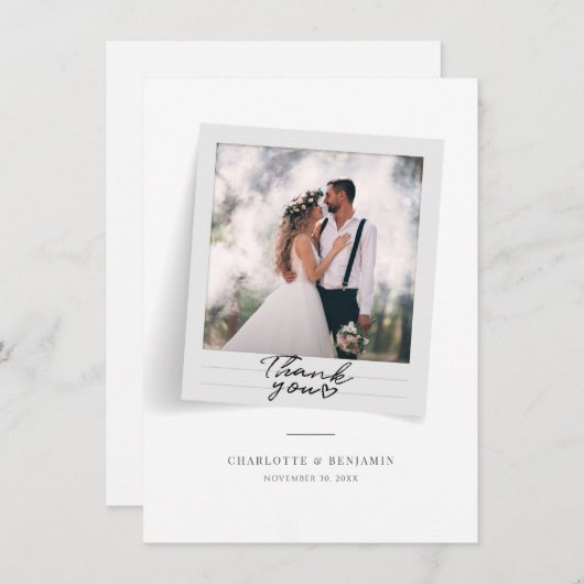 エレガントな結婚式の写真ありがとう ノートカード (正面/裏面)
