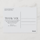 エレガントな結婚式の写真ありがとう ポストカード (裏面)