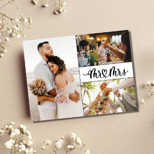 エレガントな結婚式の写真ありがとう ポストカード