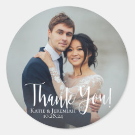 エレガントな結婚式の写真ありがとう ラウンドシール