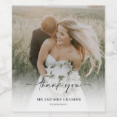 エレガントな結婚式の写真ありがとう ワインラベル (シングルラベル)