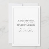 エレガントな結婚式の写真と共に サンキューカード (裏面)