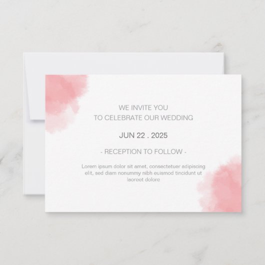 エレガントな結婚式の写真と愛のハートスクリプト サンキューカード (裏面)