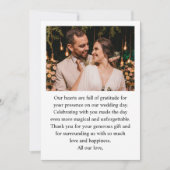 エレガントな結婚式の写真のお礼カード サンキューカード (正面)