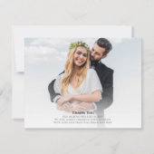 エレガントな結婚式の写真のお礼スクリプト サンキューカード (裏面)