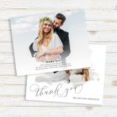 エレガントな結婚式の写真のお礼スクリプト サンキューカード