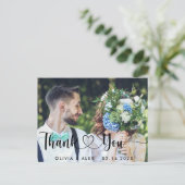 エレガントな結婚式の写真のお礼 ポストカード (スタンド正面)