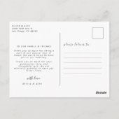 エレガントな結婚式の写真のお礼 ポストカード (裏面)