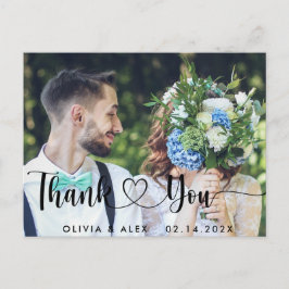 エレガントな結婚式の写真のお礼 ポストカード