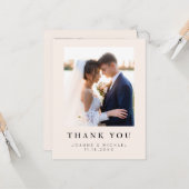 エレガントな結婚式の写真の感謝カード カスタムデザイン  カード (正面/裏面インサイチュ)
