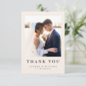 エレガントな結婚式の写真の感謝カード カスタムデザイン カード (スタンド正面)