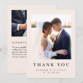 エレガントな結婚式の写真の感謝カード カスタム サンキューカード