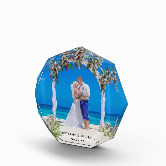 エレガントな結婚式の写真の新郎新婦フォトブロック フォトブロック (右)