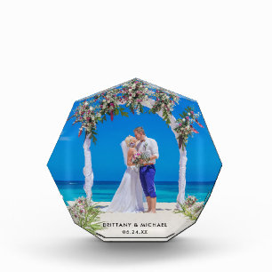 エレガントな結婚式の写真の新郎新婦フォトブロック フォトブロック