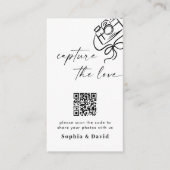 エレガントな結婚式の写真は愛のQRコードをキャプチャ エンクロージャーカード (正面)