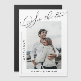 エレガントな結婚式の写真を保存する日付の磁気カード