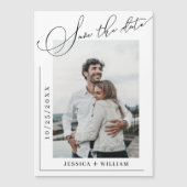 エレガントな結婚式の写真を保存する日付の磁気カード (正面)