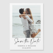 エレガントな結婚式の写真を保存する日付の磁気カード (正面)