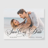 エレガントな結婚式の写真を保存する日付の磁気カード (正面)
