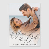 エレガントな結婚式の写真を保存する日付の磁気カード (正面)